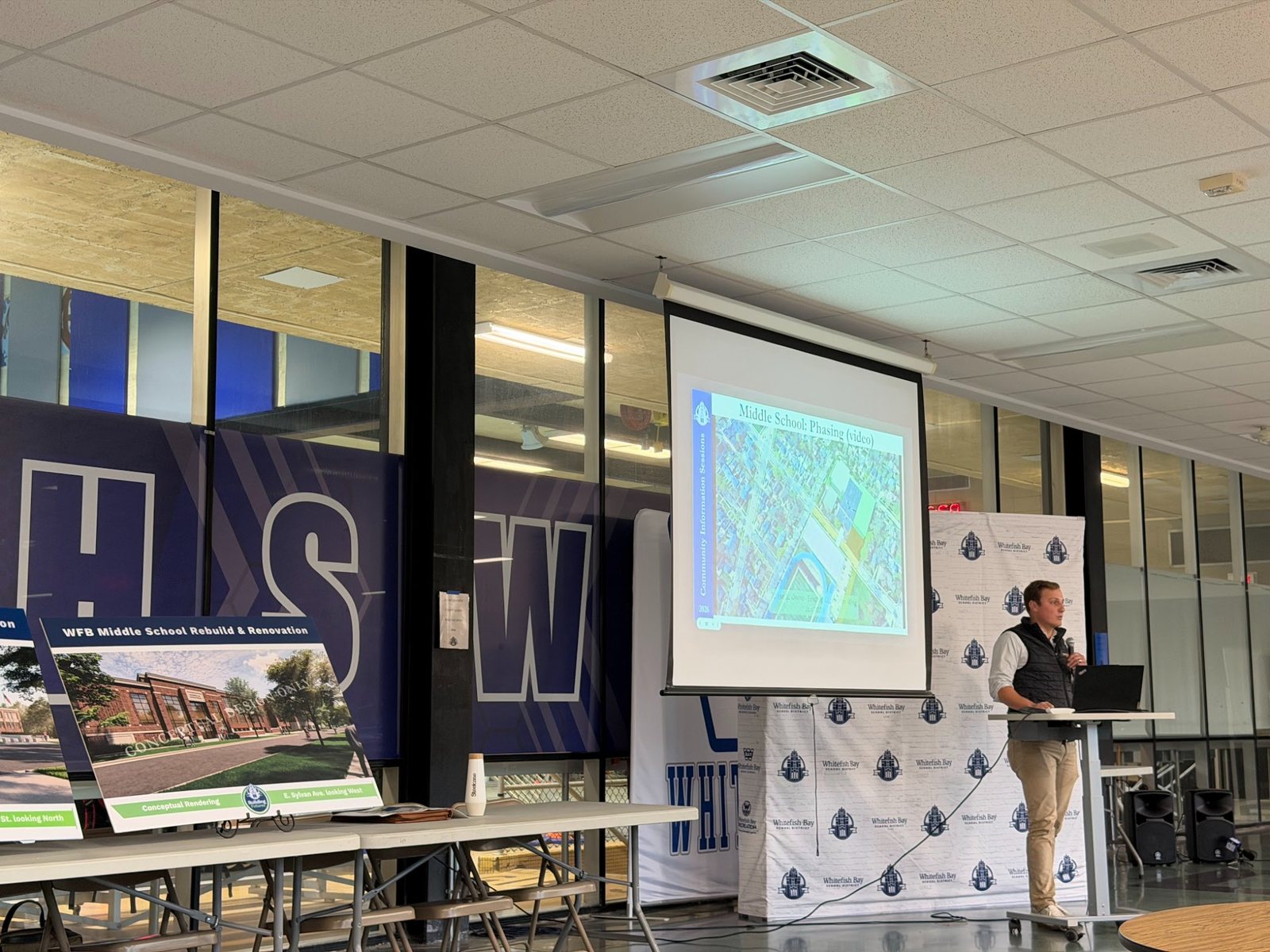 C.D. Smith presents the proposed middle school phasing concept